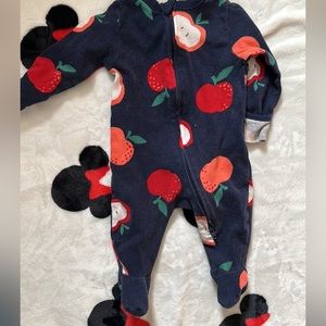 0-3m Gender Neutral Apple theme pjs